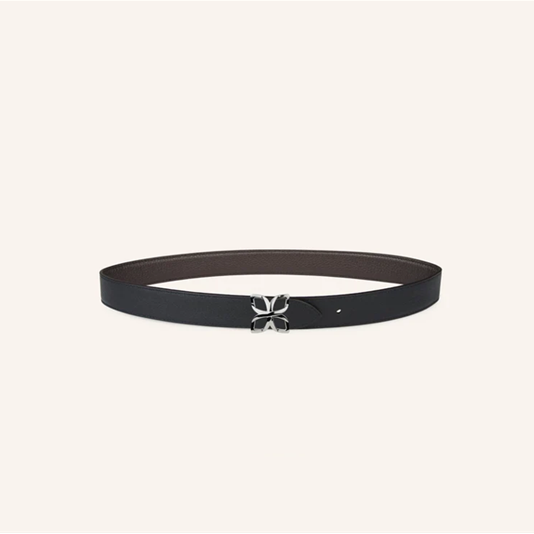 1FL0104-519 [FLEURON] Ceinture Hortensia Argenté 25mm Espresso Noir Lisse 70 #CTF02VG1314ESP70 (EU)