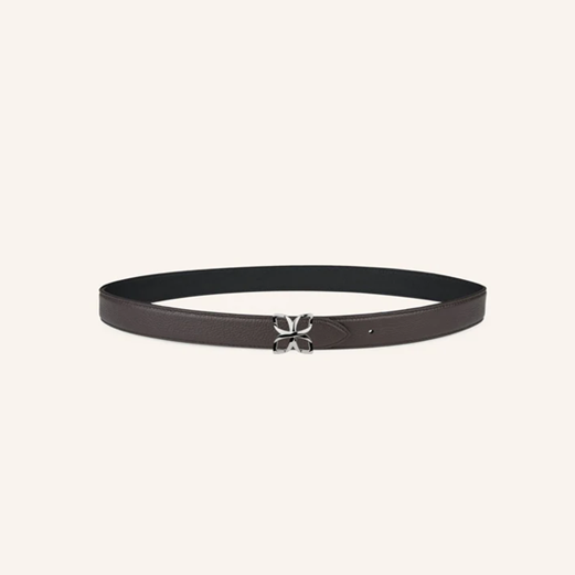 1FL0104-519 [FLEURON] Ceinture Hortensia Argenté 25mm Espresso Noir Lisse 70 #CTF02VG1314ESP70 (EU)