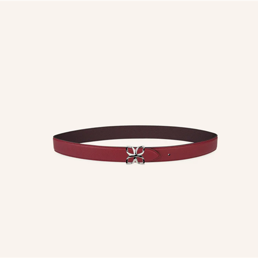 1FL0104-520 [FLEURON] Ceinture Hortensia Argenté 25mm Bordeaux Prune 70 #CTF02VG1629BGD70 (EU)