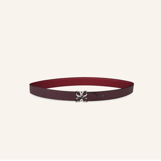 1FL0104-520 [FLEURON] Ceinture Hortensia Argenté 25mm Bordeaux Prune 70 #CTF02VG1629BGD70 (EU)
