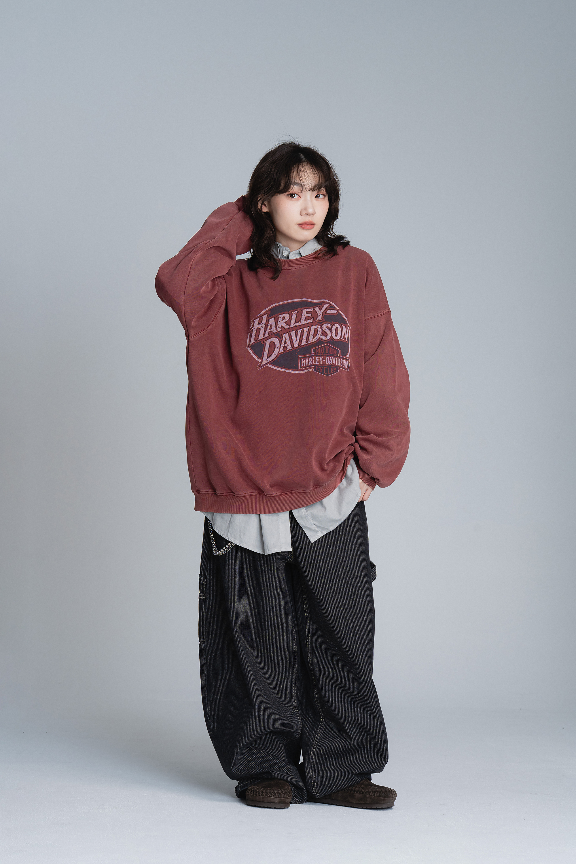 美式復古印花水洗大學t 3色