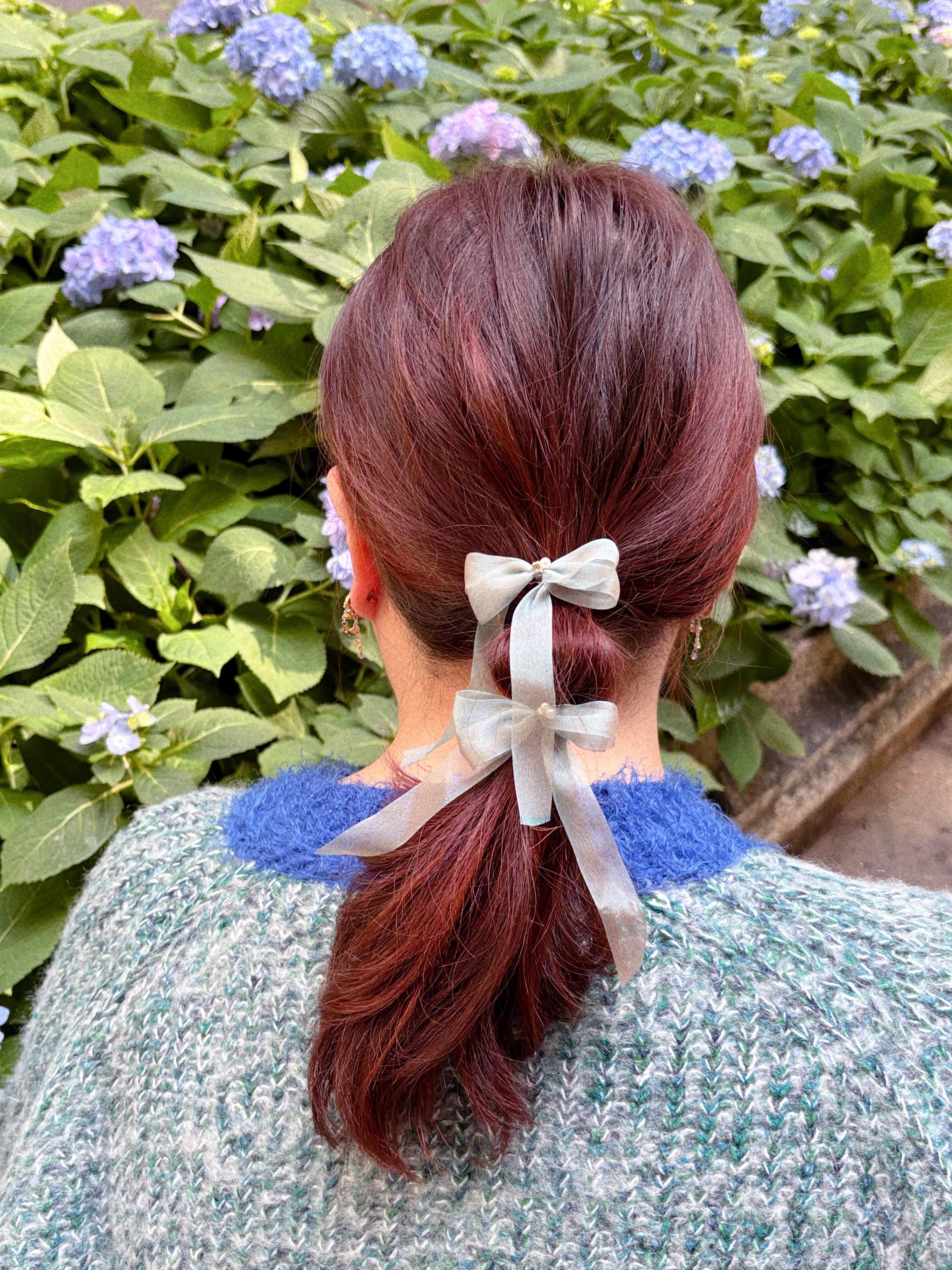 [日本制] 網紗蝴蝶結迷你髮圈插