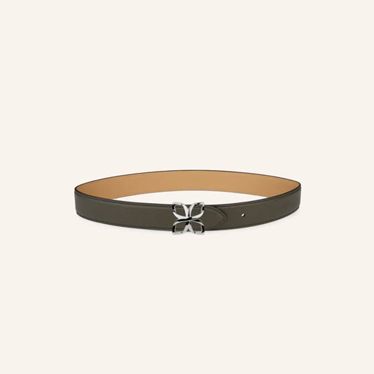 1FL0104-533 [FLEURON] Ceinture Hortensia Argenté 33mm Vert Olive Cookie 70 #CTF04VG0515OLG70 (EU)
