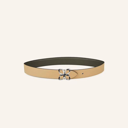 1FL0104-533 [FLEURON] Ceinture Hortensia Argenté 33mm Vert Olive Cookie 70 #CTF04VG0515OLG70 (EU)