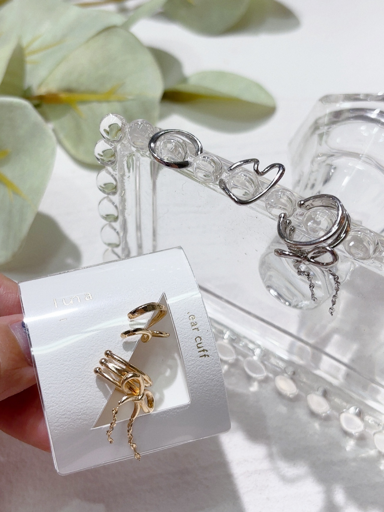 蝴蝶結耳骨夾set