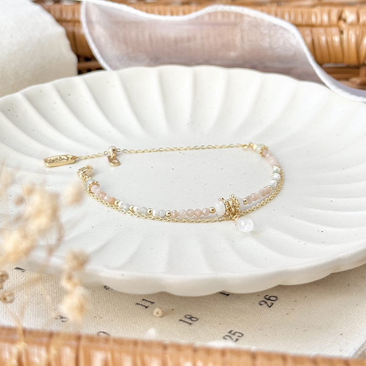 生日花 • 壹月柒 • 盧李梅 – 月光太陽石 – 手鍊