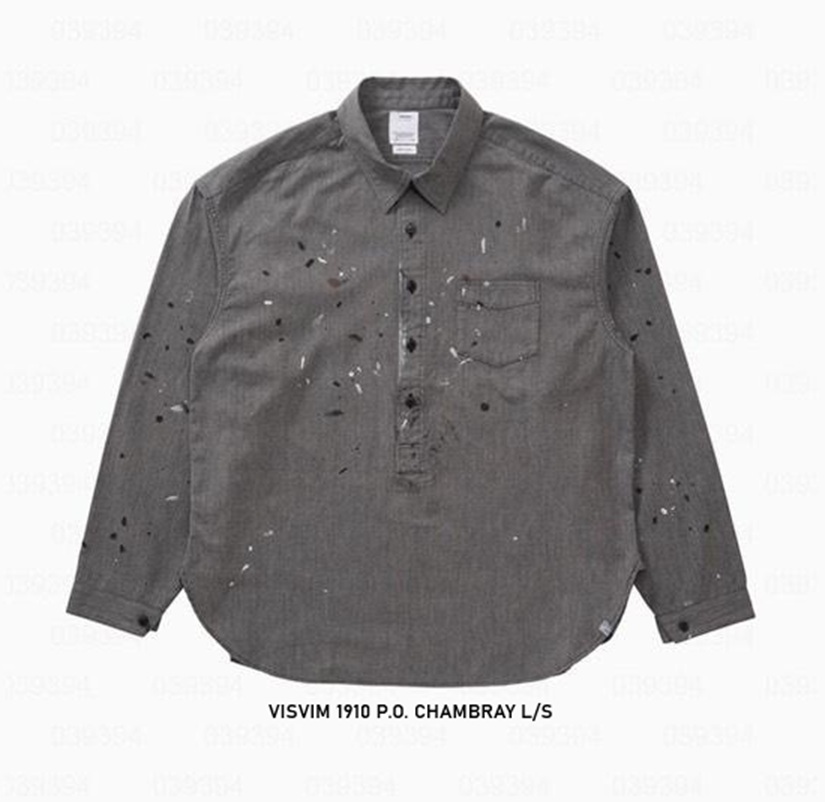 VISVIM 2026 S/S 1910 P.O. CHAMBRAY L/S - GREY PRE ORDER ITEM (預訂中)