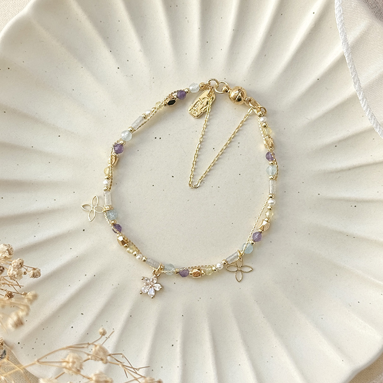 生日花 • 貳月貳拾 • 大琉璃草 – 紫水晶 – 手鍊