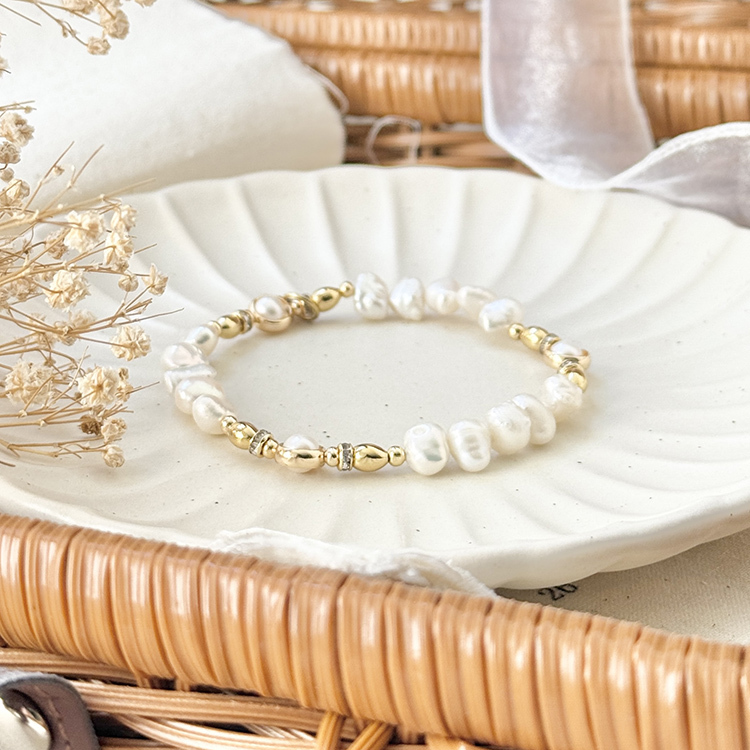 生日花 • 肆月拾壹 • 蒲公英 – 巴洛克珍珠 – 手鍊