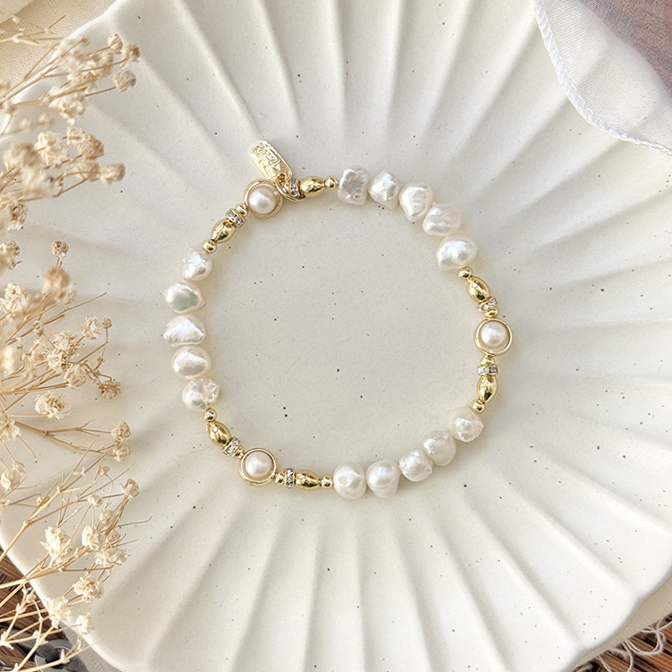 生日花 • 肆月拾壹 • 蒲公英 – 巴洛克珍珠 – 手鍊