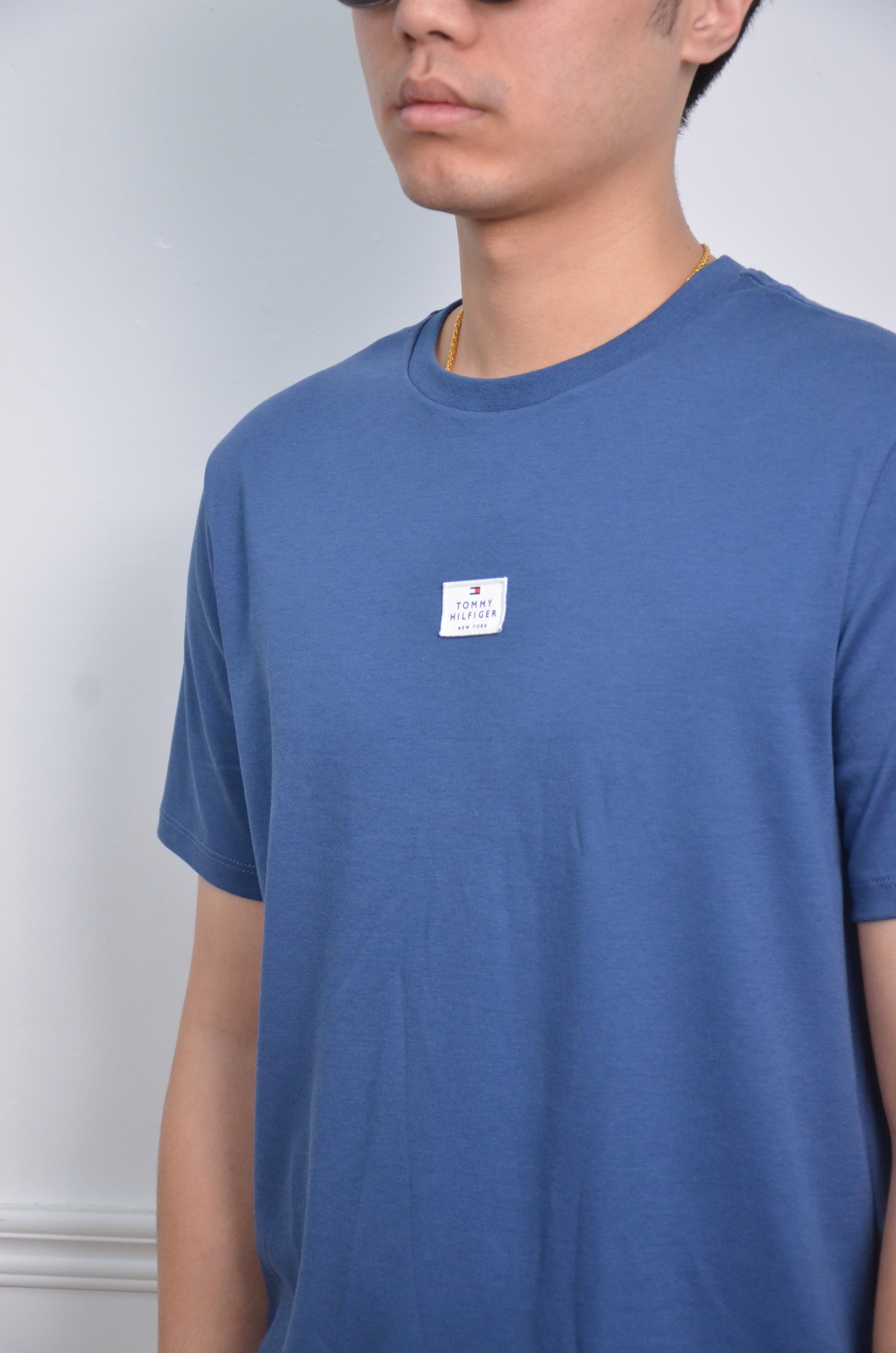 Tommy Hilfiger 小布標短袖上衣-藍灰兩色