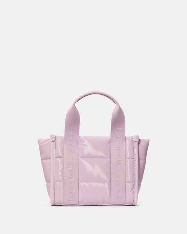 [U] KATE SPADE LAVENDER S KM668 KIP PUFFY MINI TOTE BAG, 196021679896 (UK76)