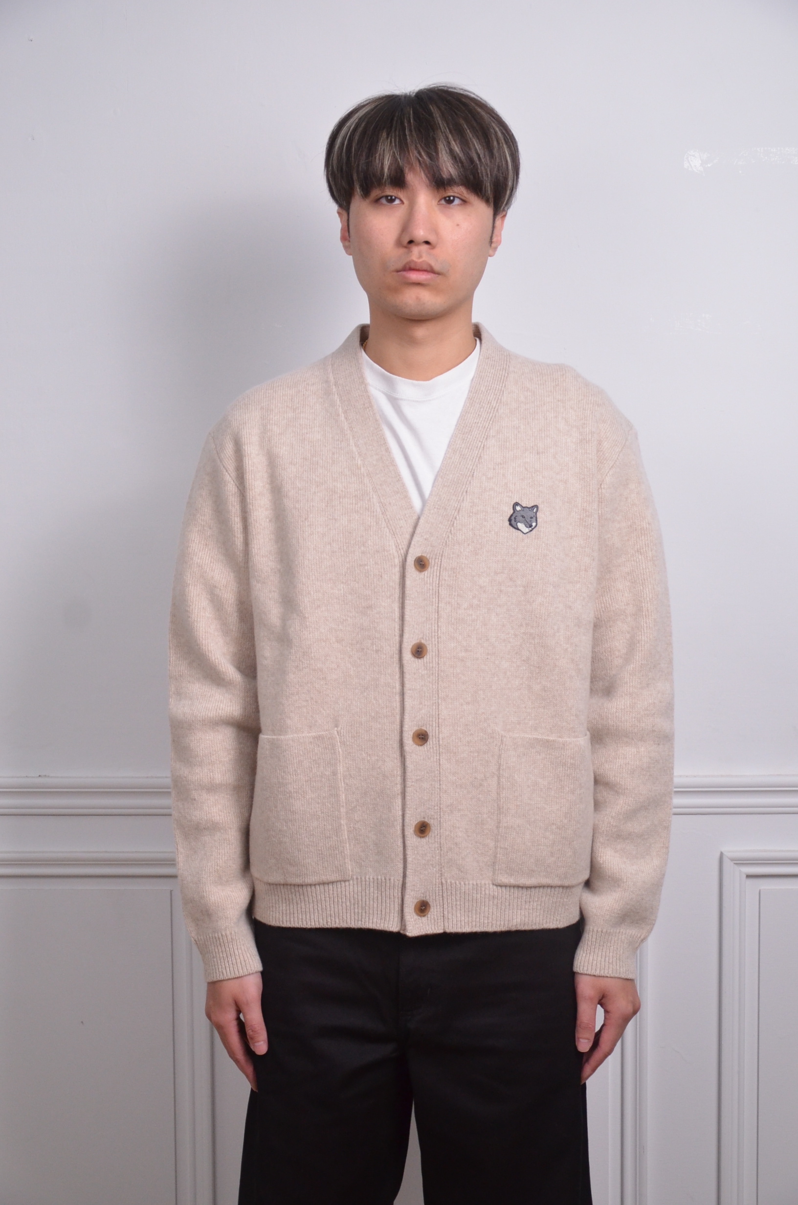 Maison Kitsune 針織V領羊毛外套 兩色【PM00510KT1180】