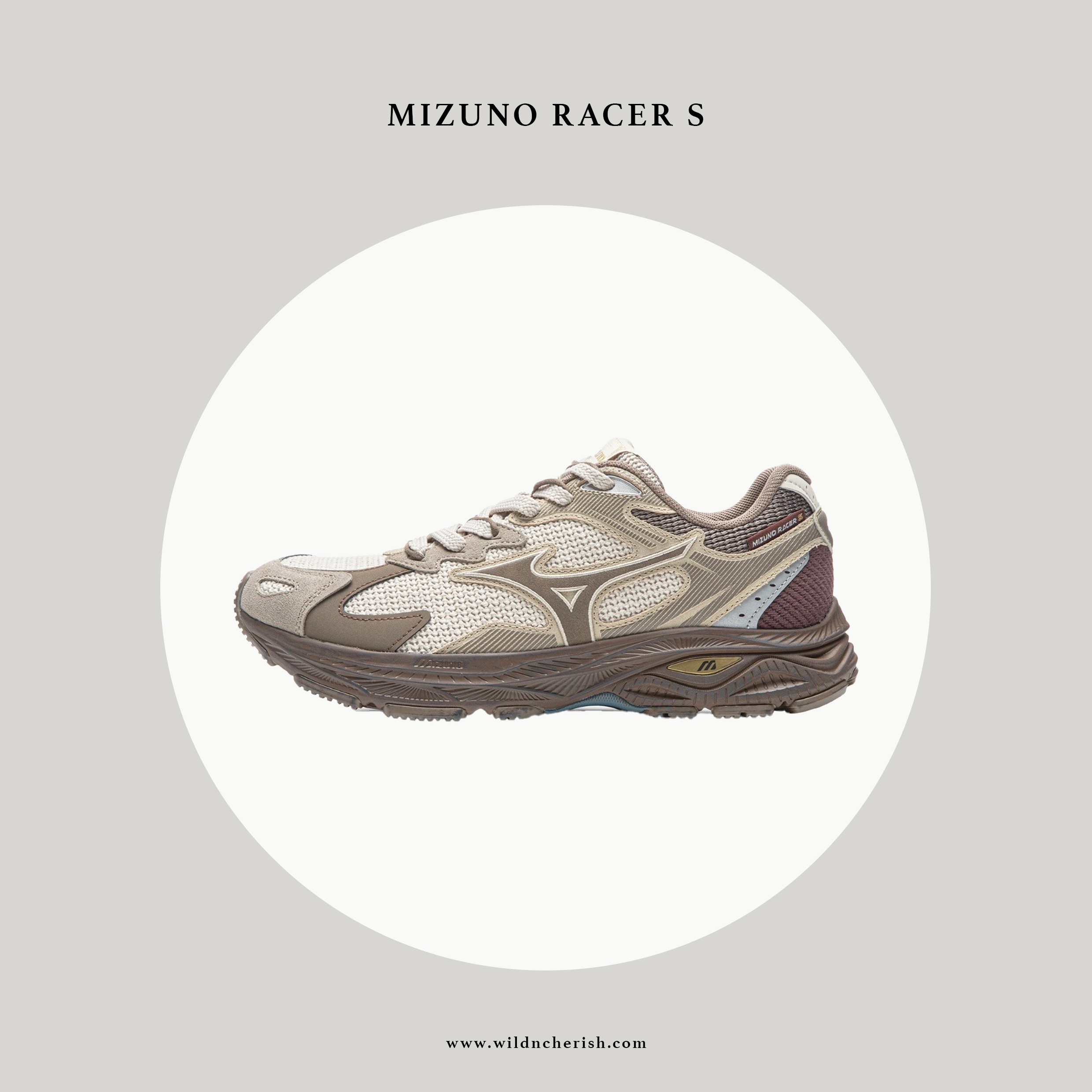 預訂 | Mizuno Racer S 復古慢跑鞋 栗子啡色