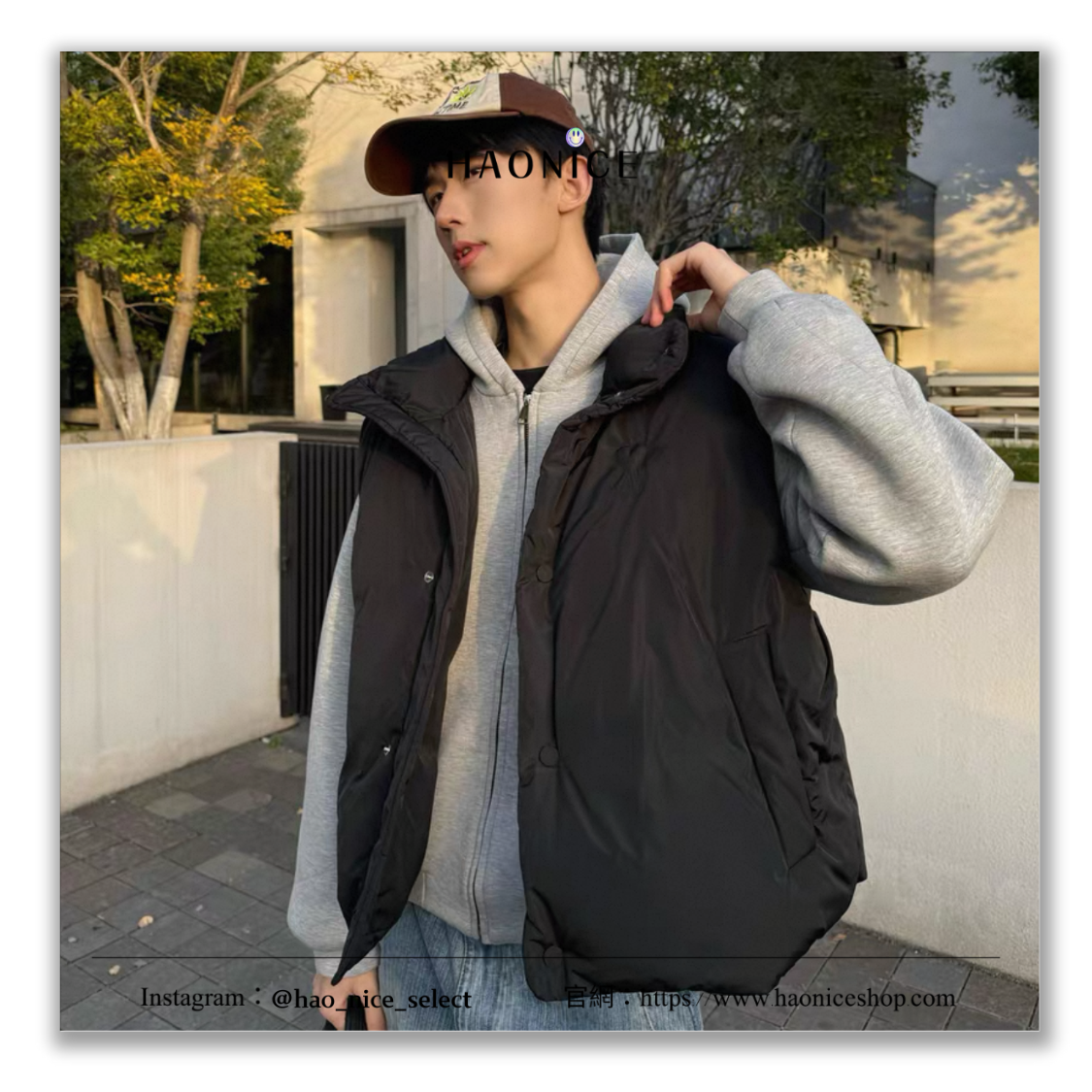 【HAO NICE】冬天的浪漫💕AMI 🇫🇷黑色刺繡 愛心logo 立領 無袖 白鴨絨羽絨背心 羽絨衣 馬甲 防風