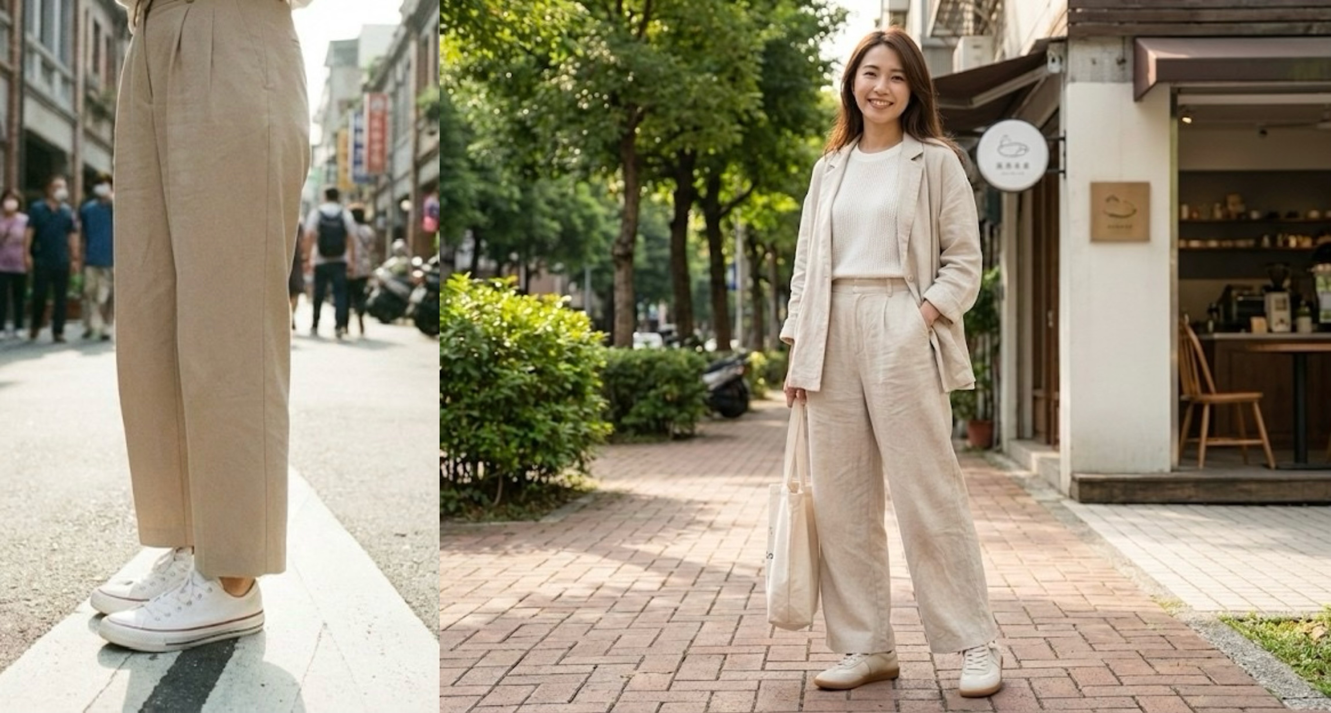 比較一般小白鞋與 Sanly Joy 真皮德訓鞋的質感差異，展示 T 字麂皮拼接設計帶來的層次感與高級氛圍，推薦給穿膩全白鞋款、追求細節與 2026 流行趨勢的時尚女性。