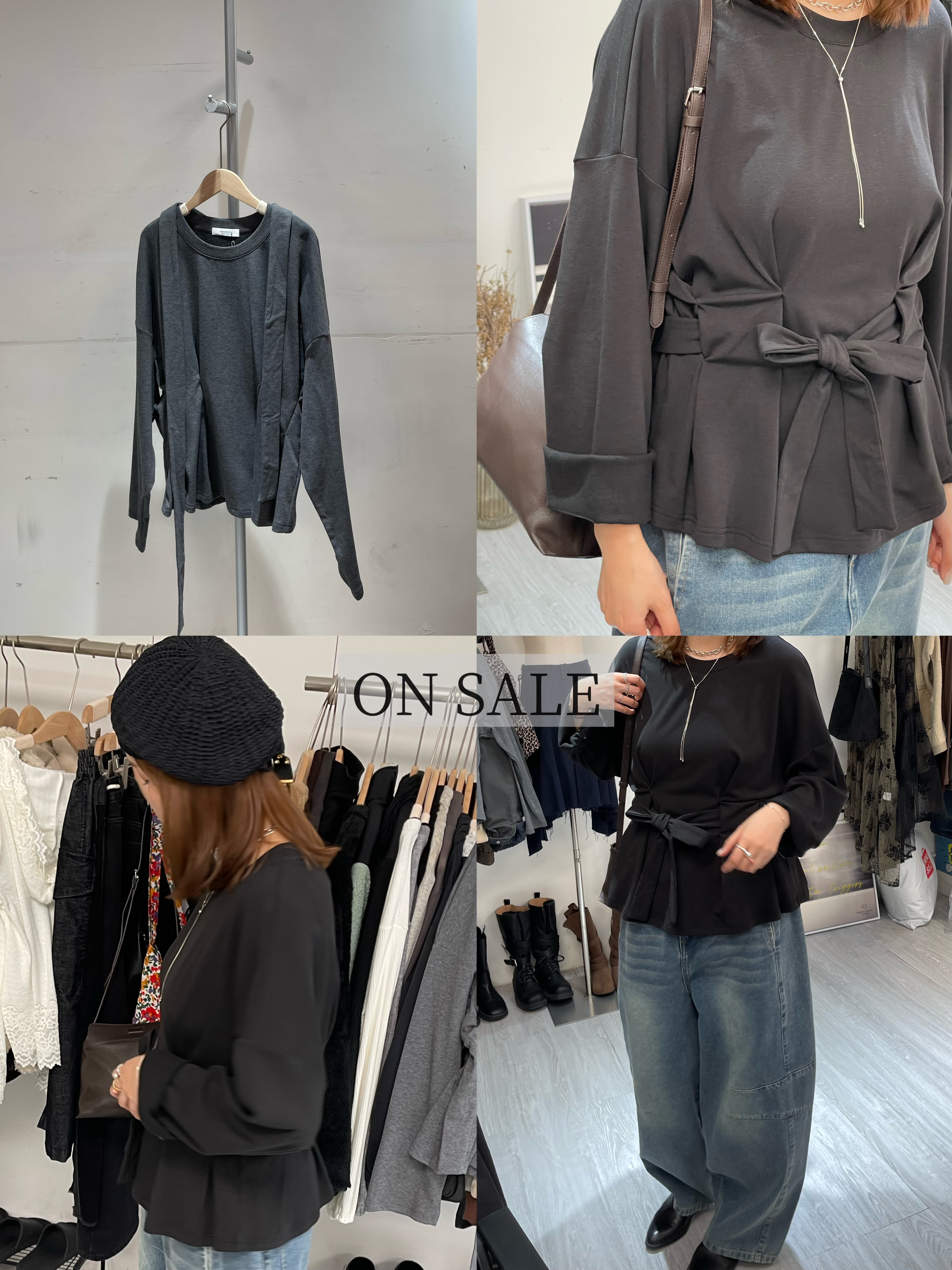 0213050A/小腰帶棉棉上衣/44C'40W'24L'