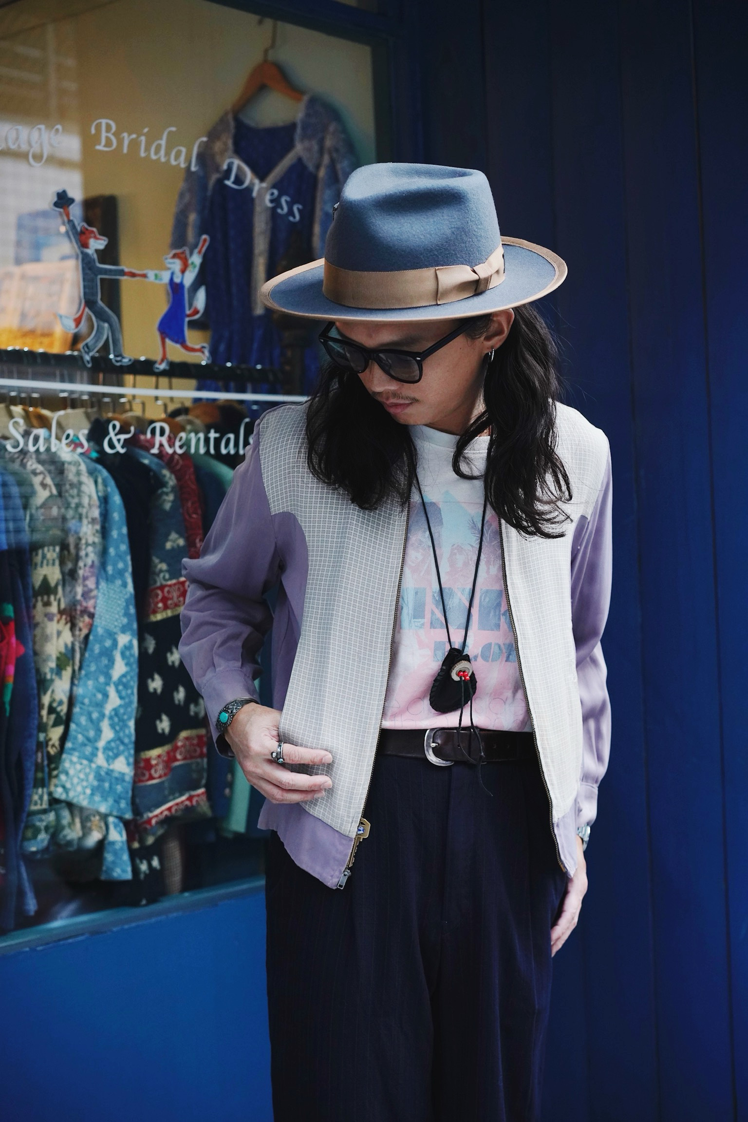 50s Gabardine Rockabilly 2-Tone Jacket / 1950 年代 美國鄉村搖滾風格 雙色軋別丁外套