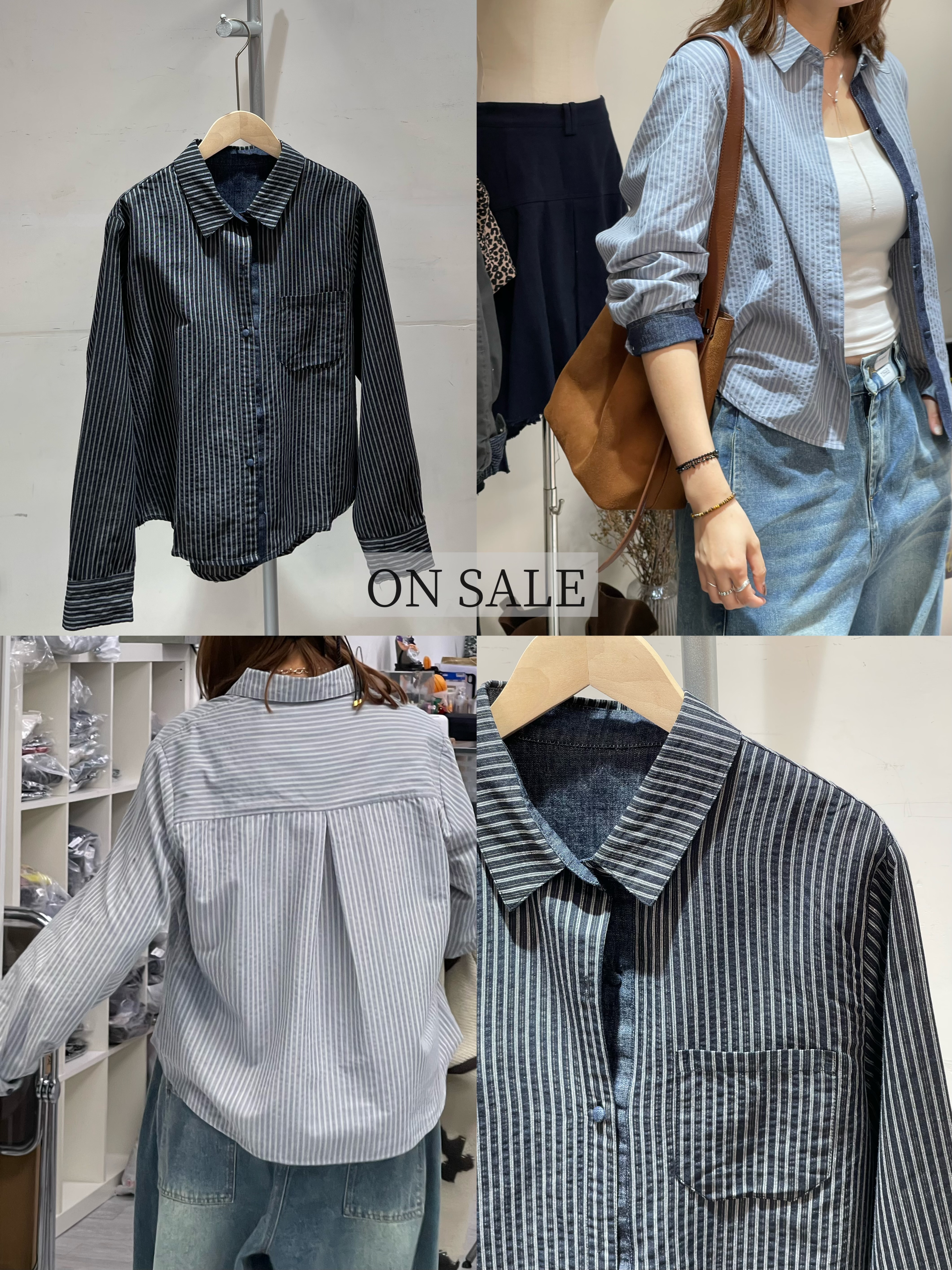 0213051A/條子岩岩好的恤衫/42C'42W'22-25L'