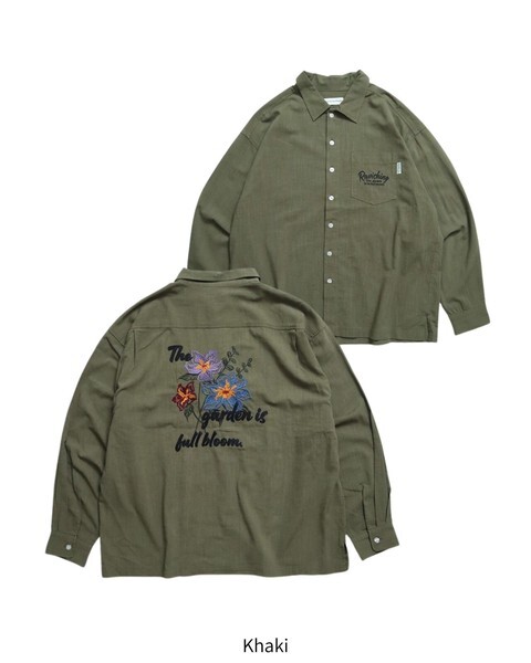 【POWER TO THE PEOPLE】花卉亞麻質感刺繡襯衫