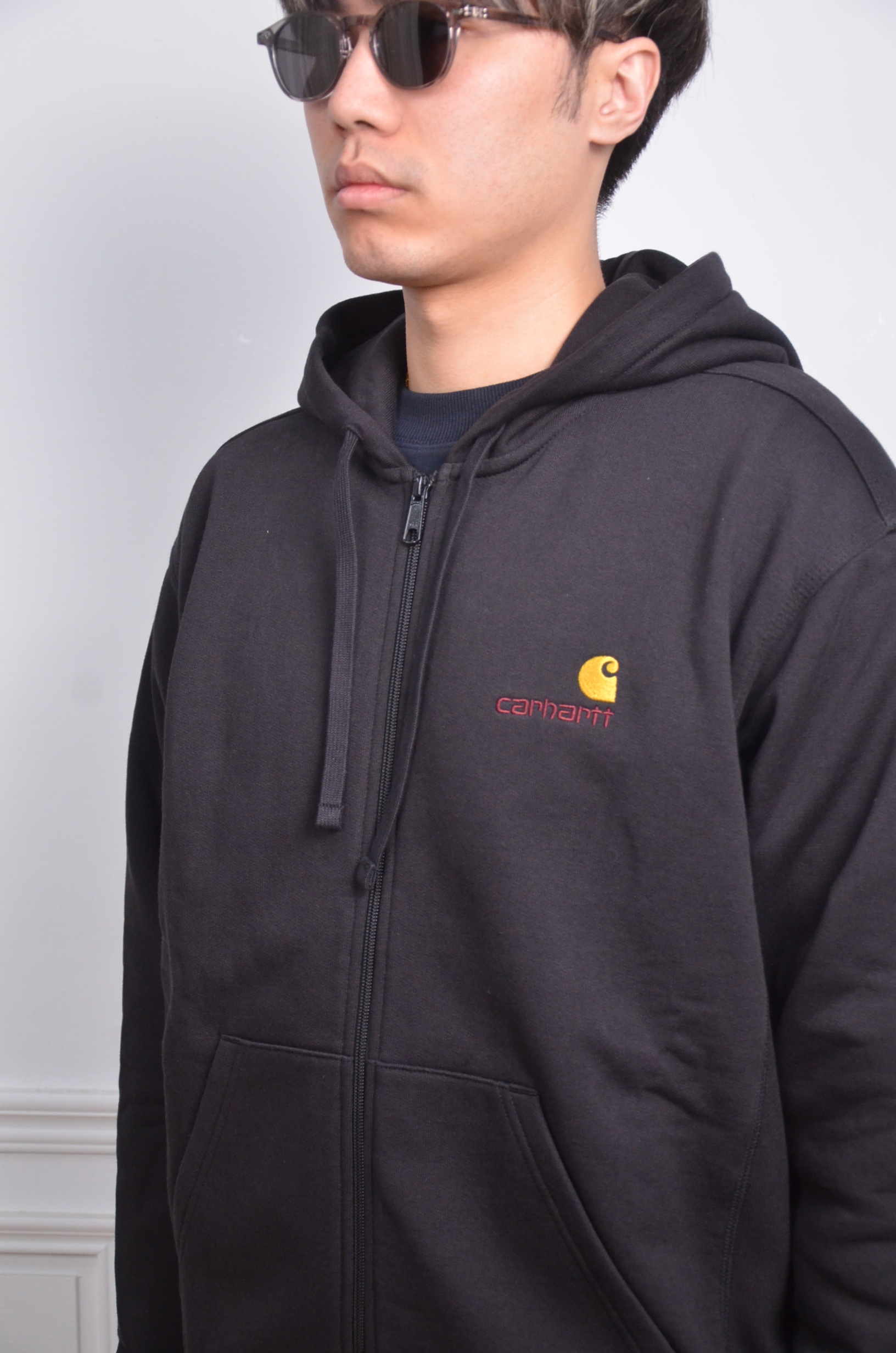 Carhartt Wip 刺繡抽繩連帽外套-黑【i033063-89xx】