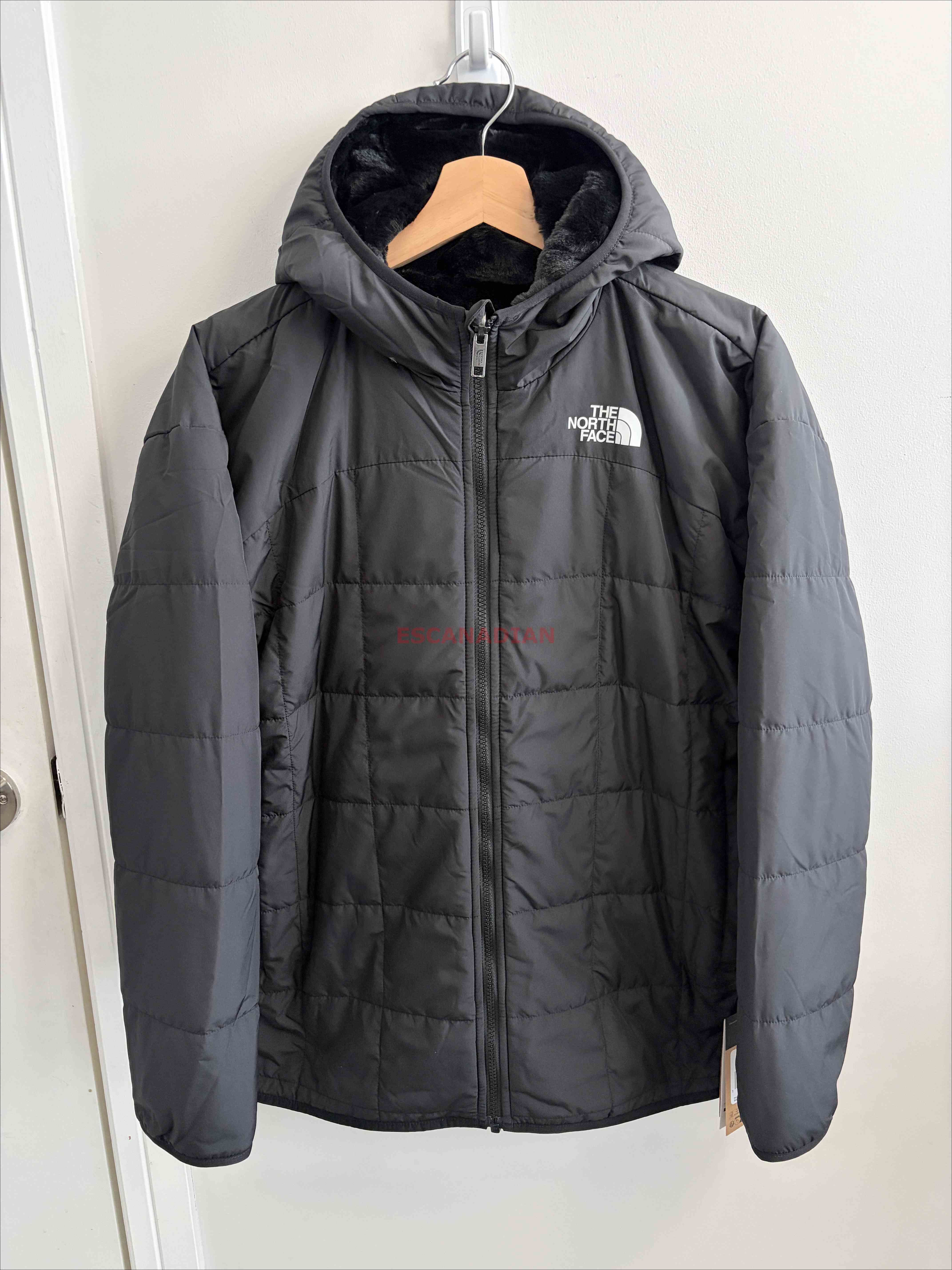 THE NORTH FACE 女大童 雙面穿 防潑水 細緻厚刷毛 小長版  連帽外套