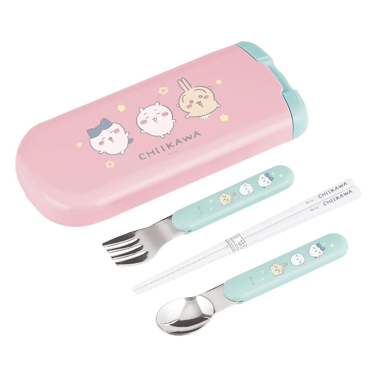 日本製 Chiikawa 滑蓋餐具三件套