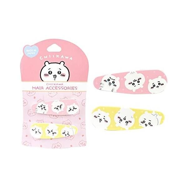 日本製 Chiikawa 髮夾兩枚組-黃+粉紅色