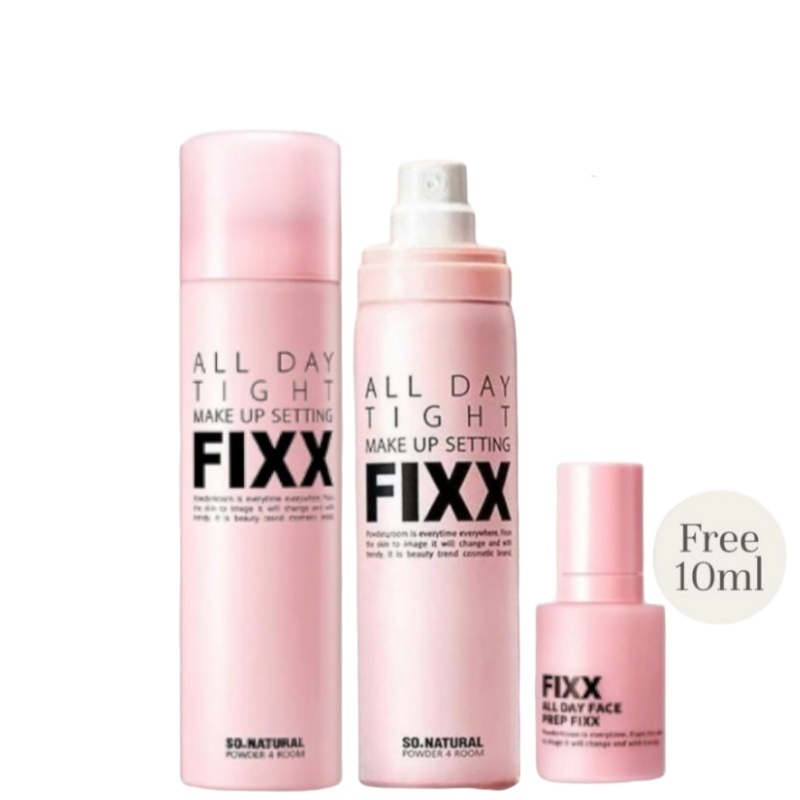 Fixx - 全天候長效保濕控油定妝噴霧套庄 [120ml+120ml+10ml] (平行進口)