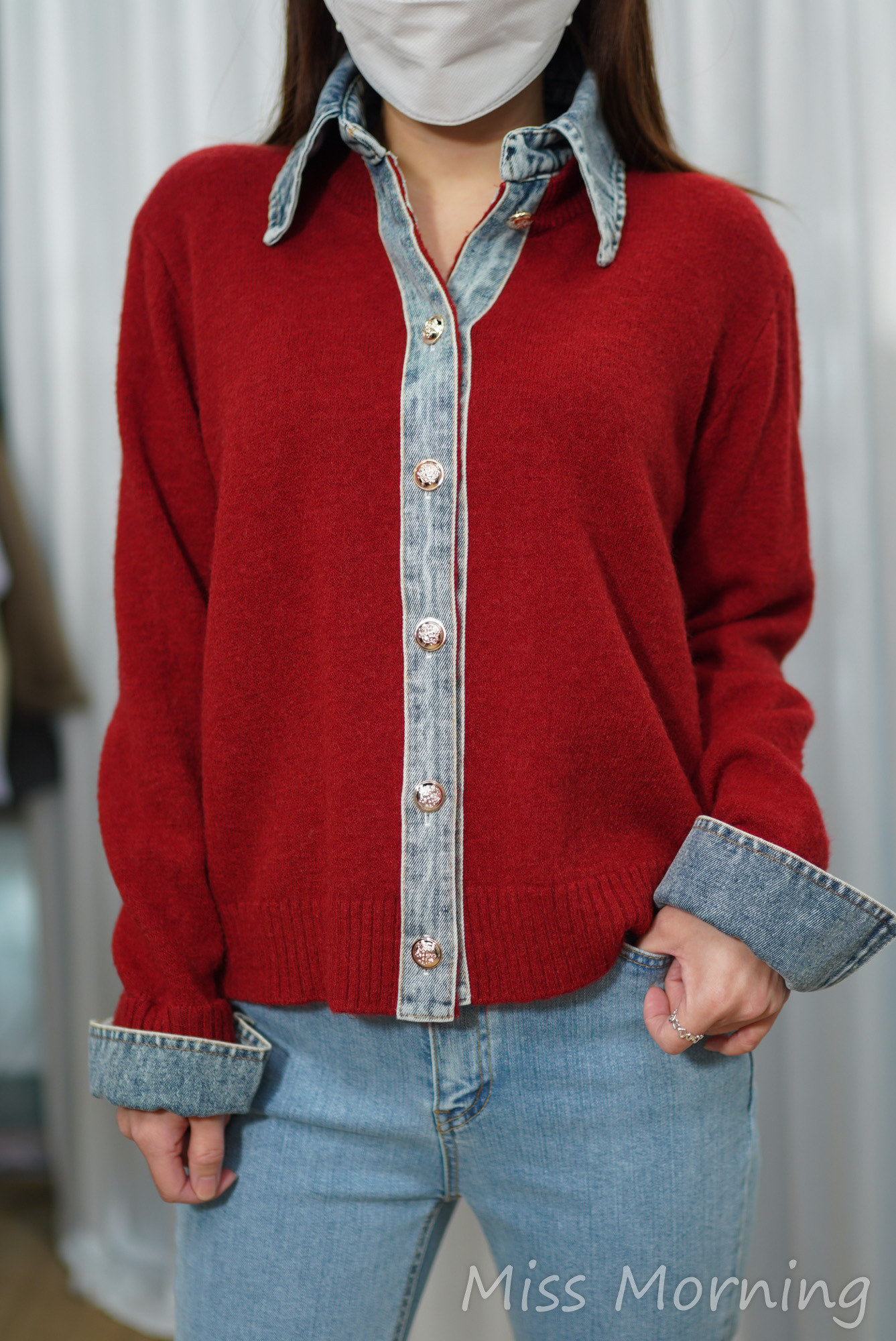 拼牛仔上衣外套兩穿(15016)