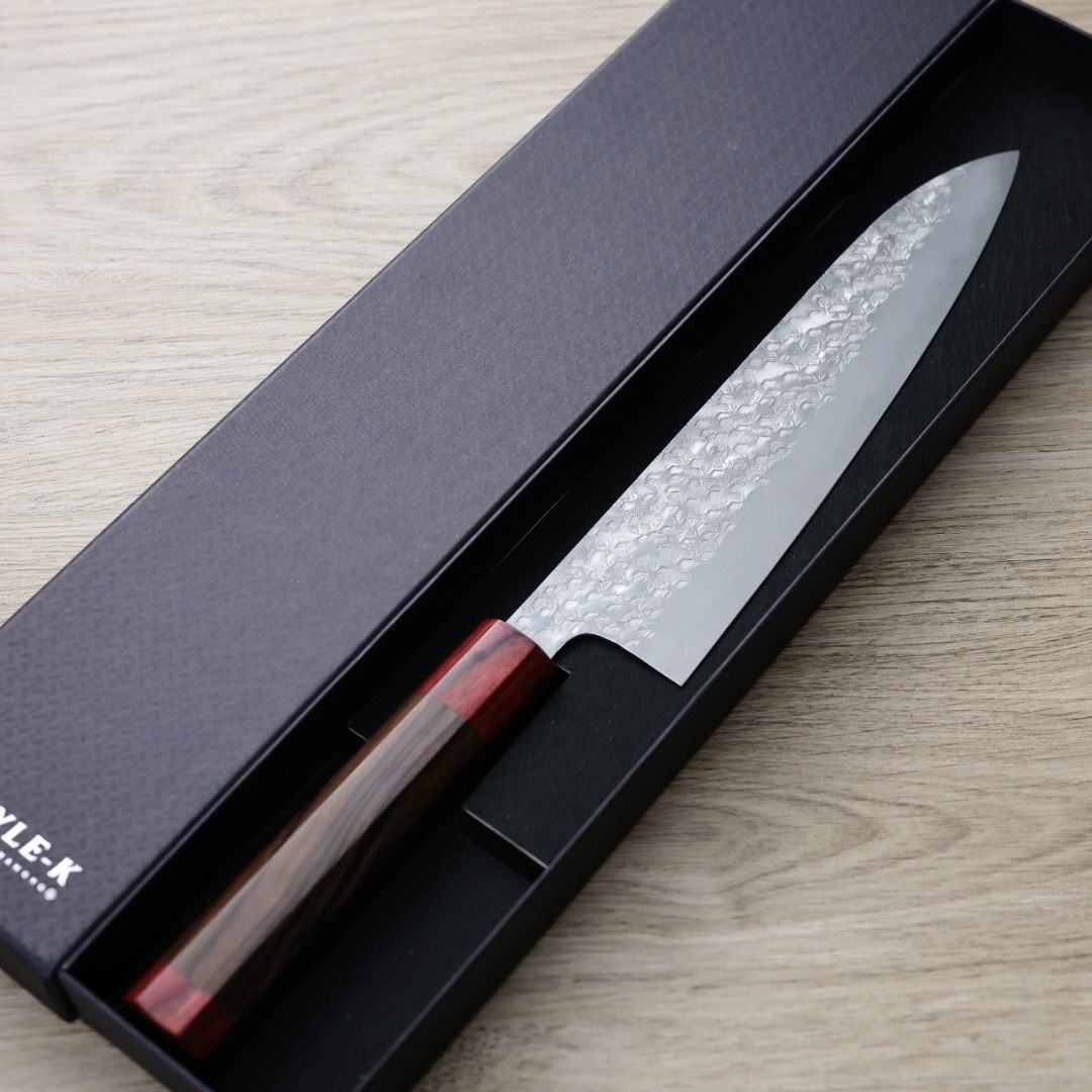 黑崎真 火炎 牛刀 210mm 無芯鋼 大馬士革