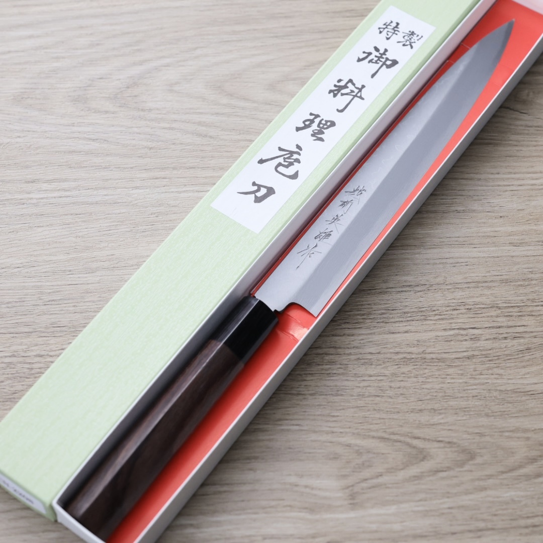 北岡英雄 柳刃 240mm 白紙鋼 墨流