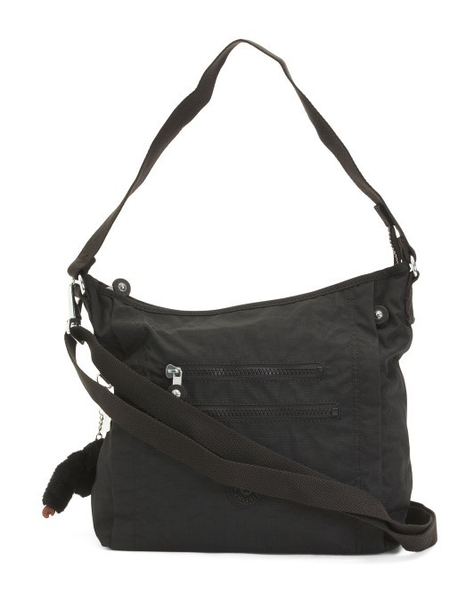 【預購】Q010309 KIPLING 尼龍 Belammie 斜背包（黑色，寬 13.5 英寸 x 高 10 英寸）