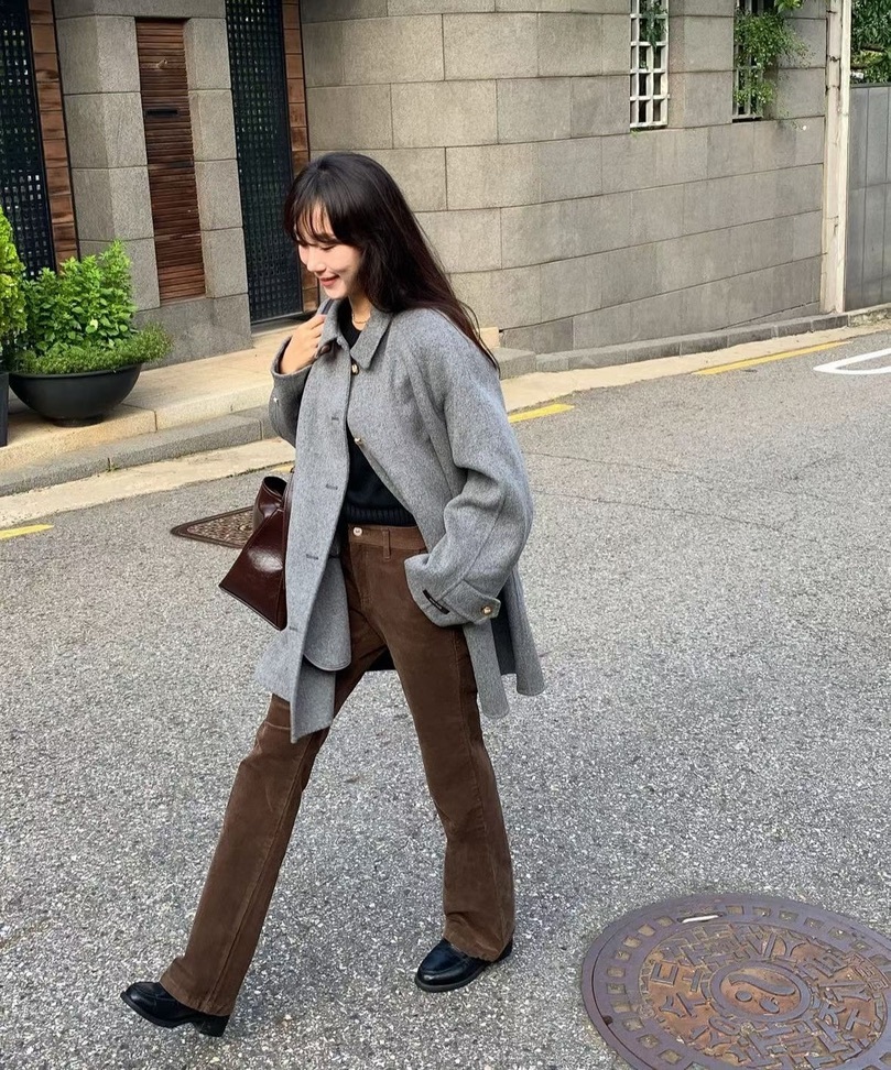 I16 (100%手工羊毛)金釦大衣(燕麥米/卡其/灰/藍黑)