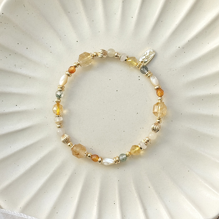 生日花 • 陸月貳柒 • 聖約翰草 – 黃水晶 – 手鍊