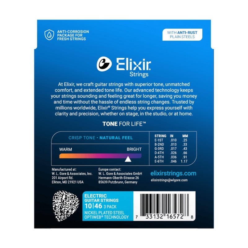 Elixir ELIXIR 16572 電吉他 OPTIWEB 10-46 3SET 第 2 張圖片｜三峽吉他 / Bass