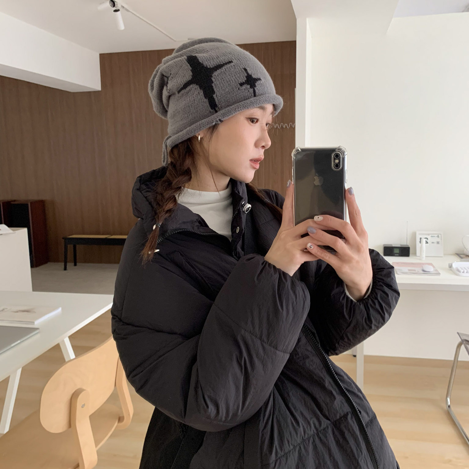 ISA_Super Star! 臉小一倍時髦捲邊針織毛帽_51223