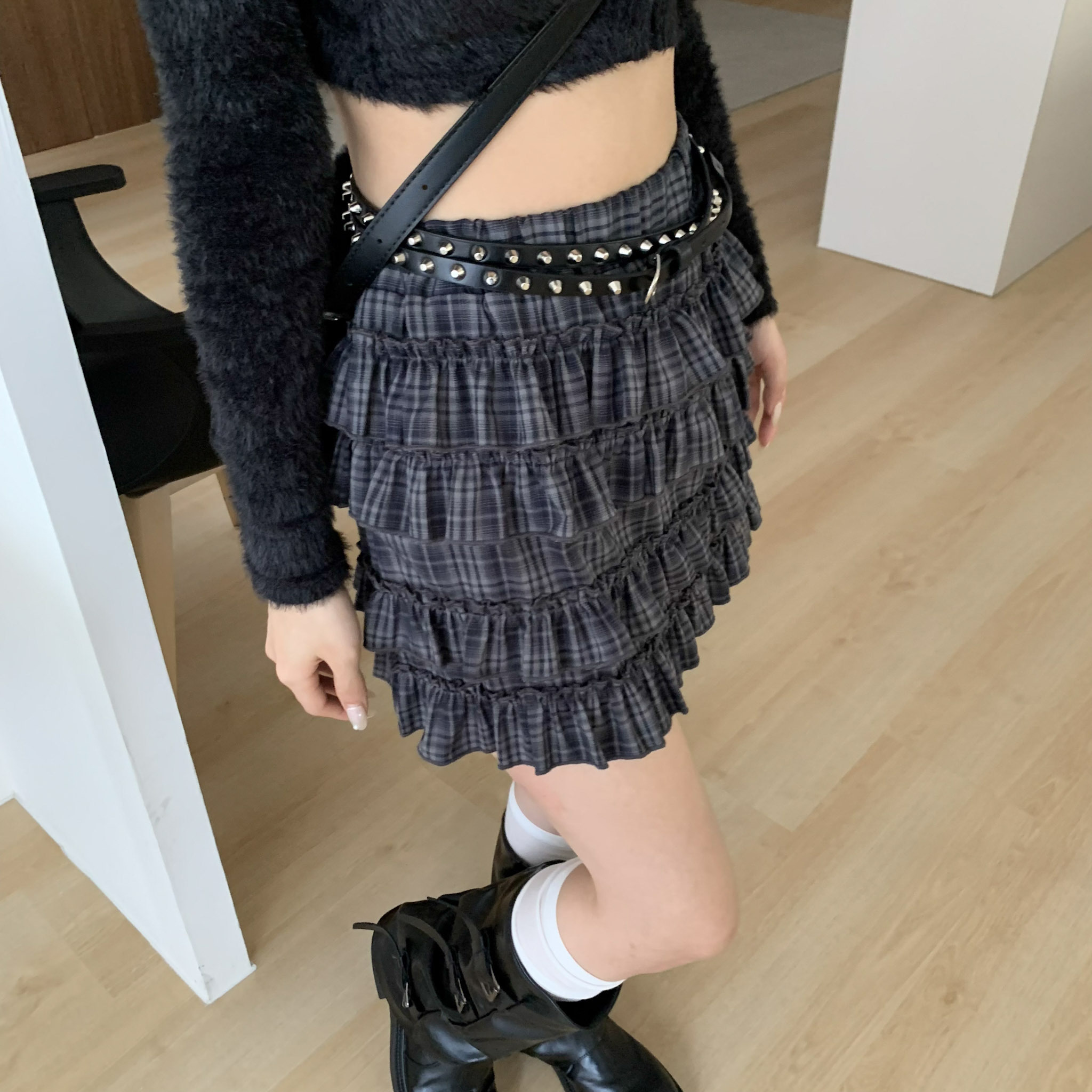 ISA_千層格紋派! 完美甜度不挑人蛋糕褲裙_51233