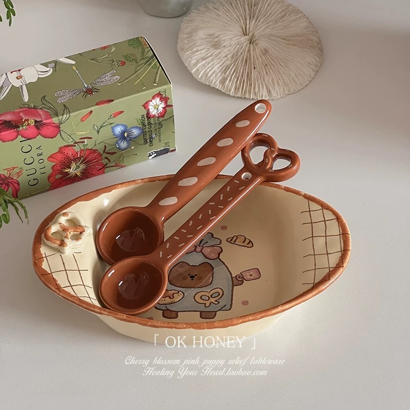 《6497》可愛麵包陶瓷湯匙陶瓷湯匙