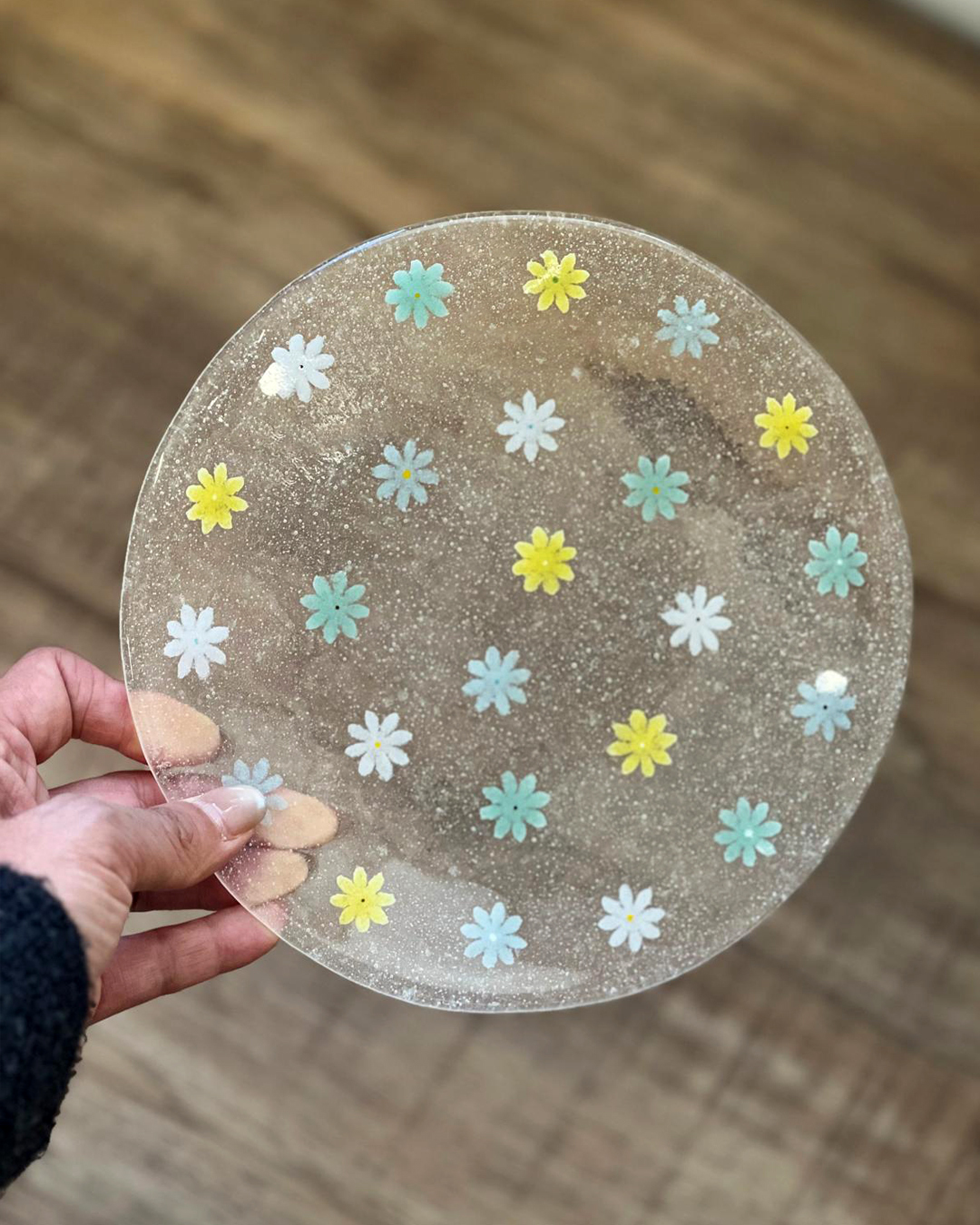 手工玻璃 爽朗淡薄色小花碟｜職人 石塚悠