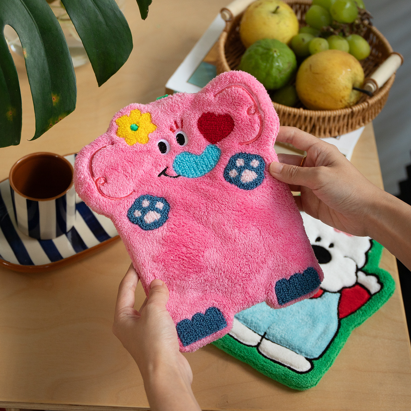 《6498》可愛動物吸水珊瑚絨擦手巾