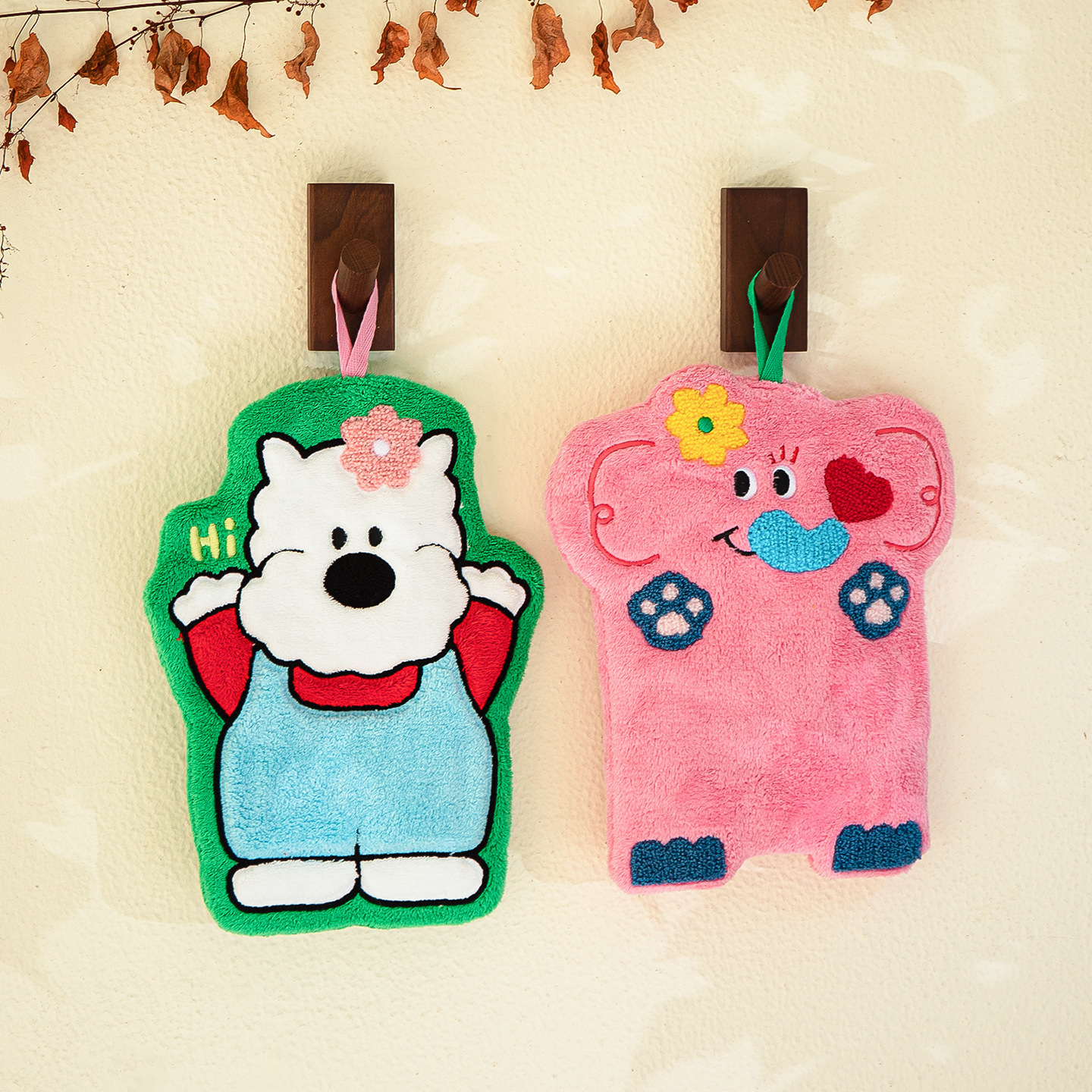 《6498》可愛動物吸水珊瑚絨擦手巾