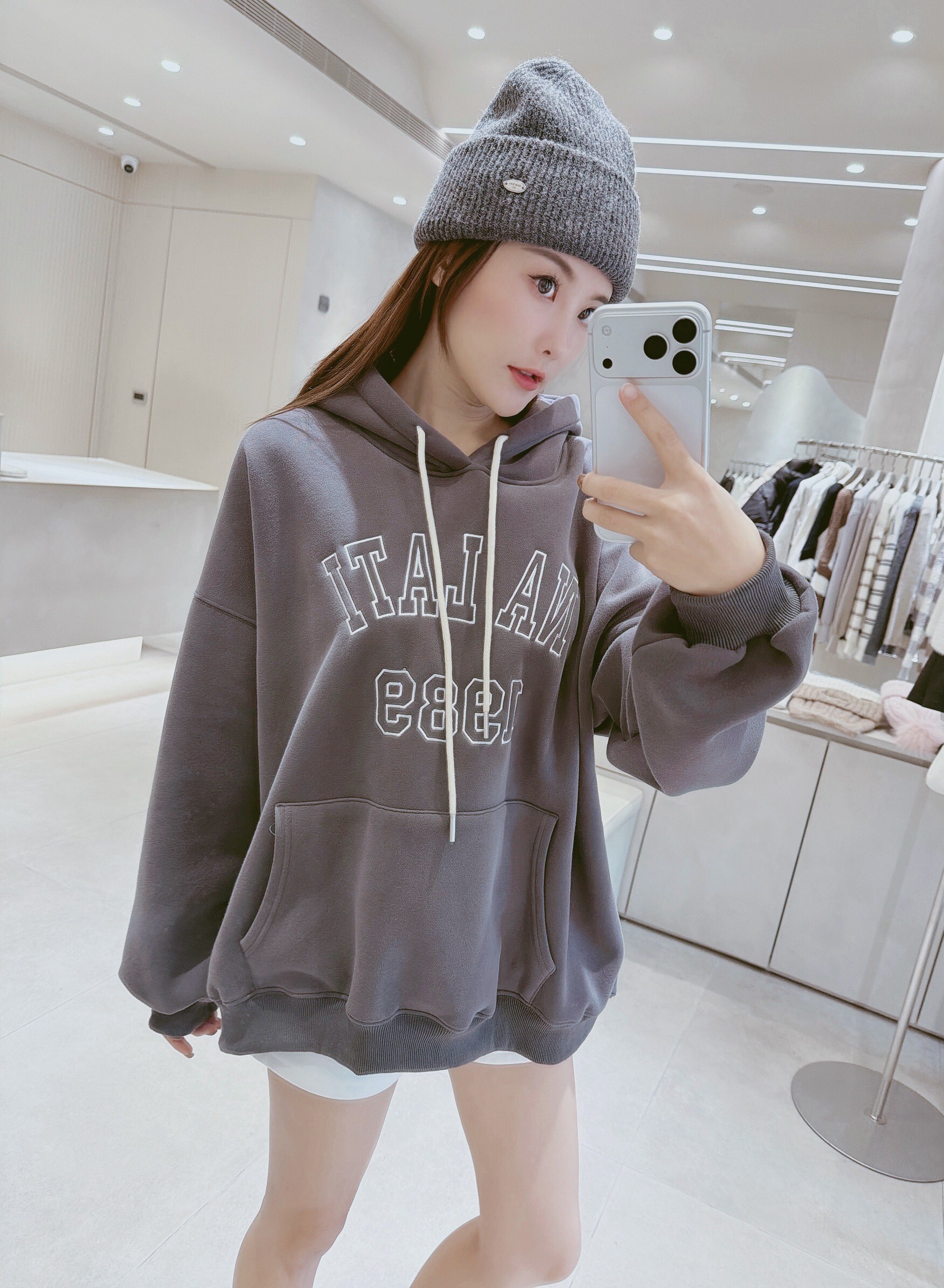 NA LATI刷絨1989連帽棉質衣