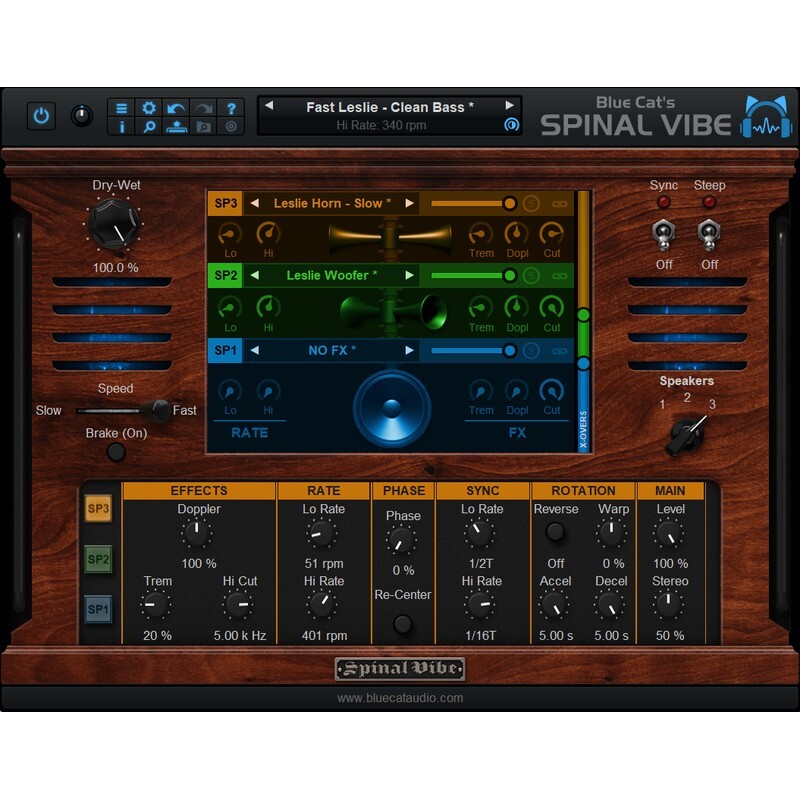 Blue Cat Spinal Vibe｜旋轉揚聲器模擬效果器