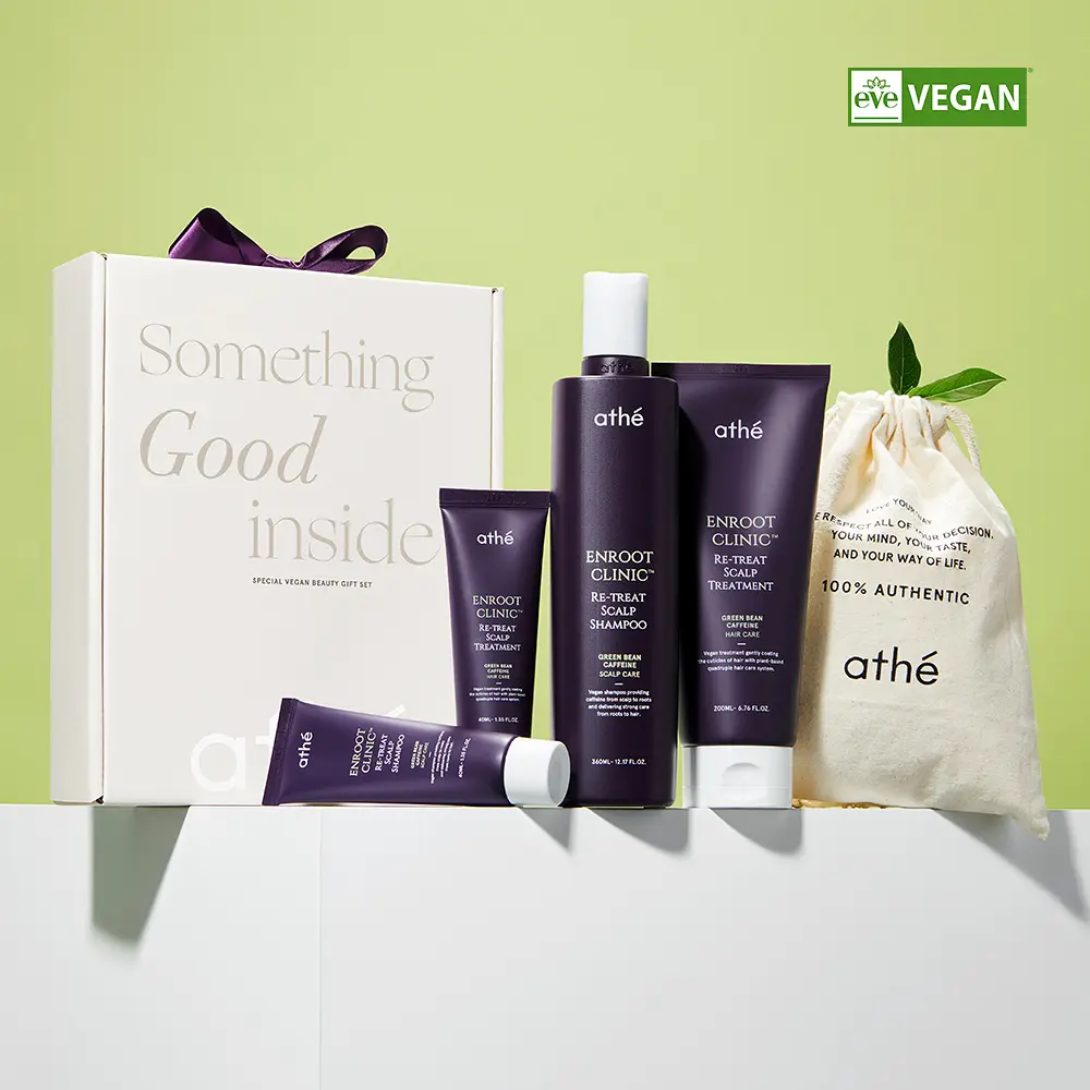 ATHE 植萃科研頭皮護理洗護禮盒 (洗髮精 360ml + 護髮乳 200ml + 40ml 隨身瓶×2 + 精美包裝)