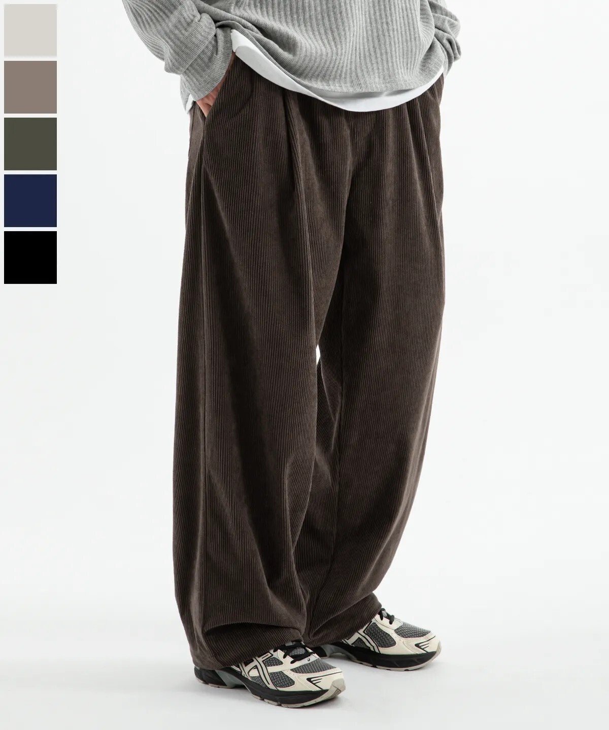 【OWN】 BRENSON 燈芯絨 寬褲 長褲 直筒 口袋 舒適 不分男女 黑 深藍 深綠 咖啡 卡其 奶油白