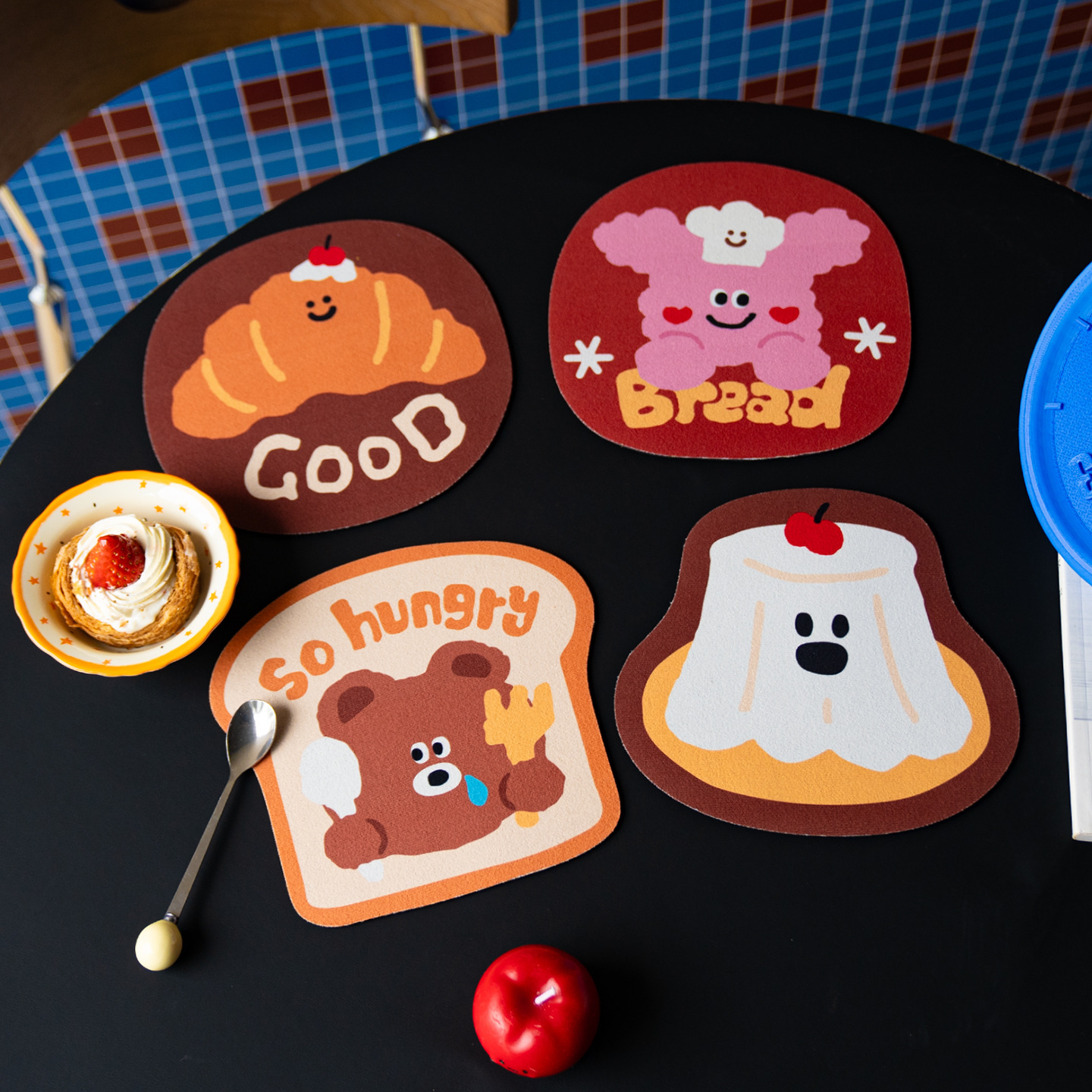 《6499》烘焙麵包圖案防燙硅藻泥餐墊