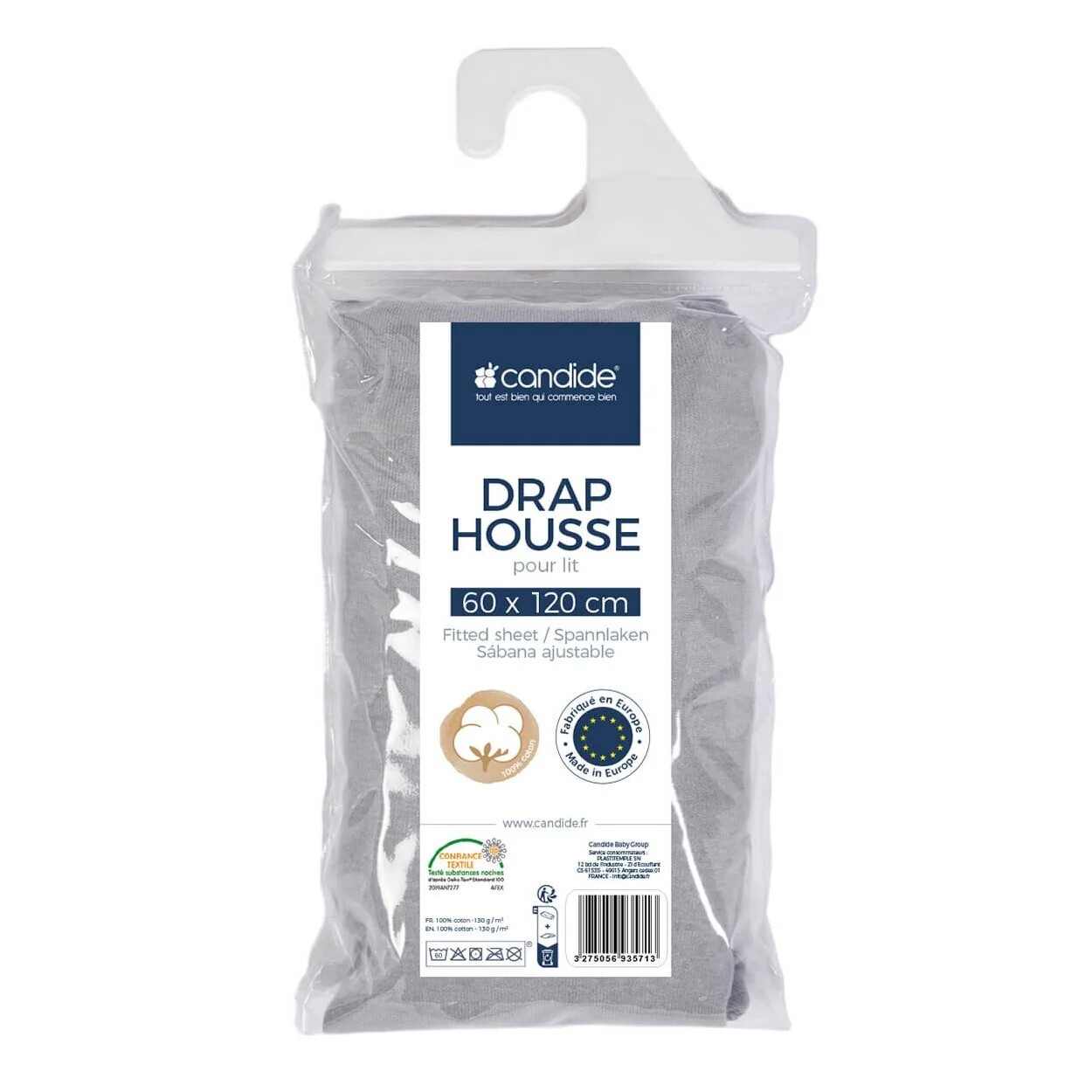 Candide - 純棉床單淺灰色 (60x120cm)