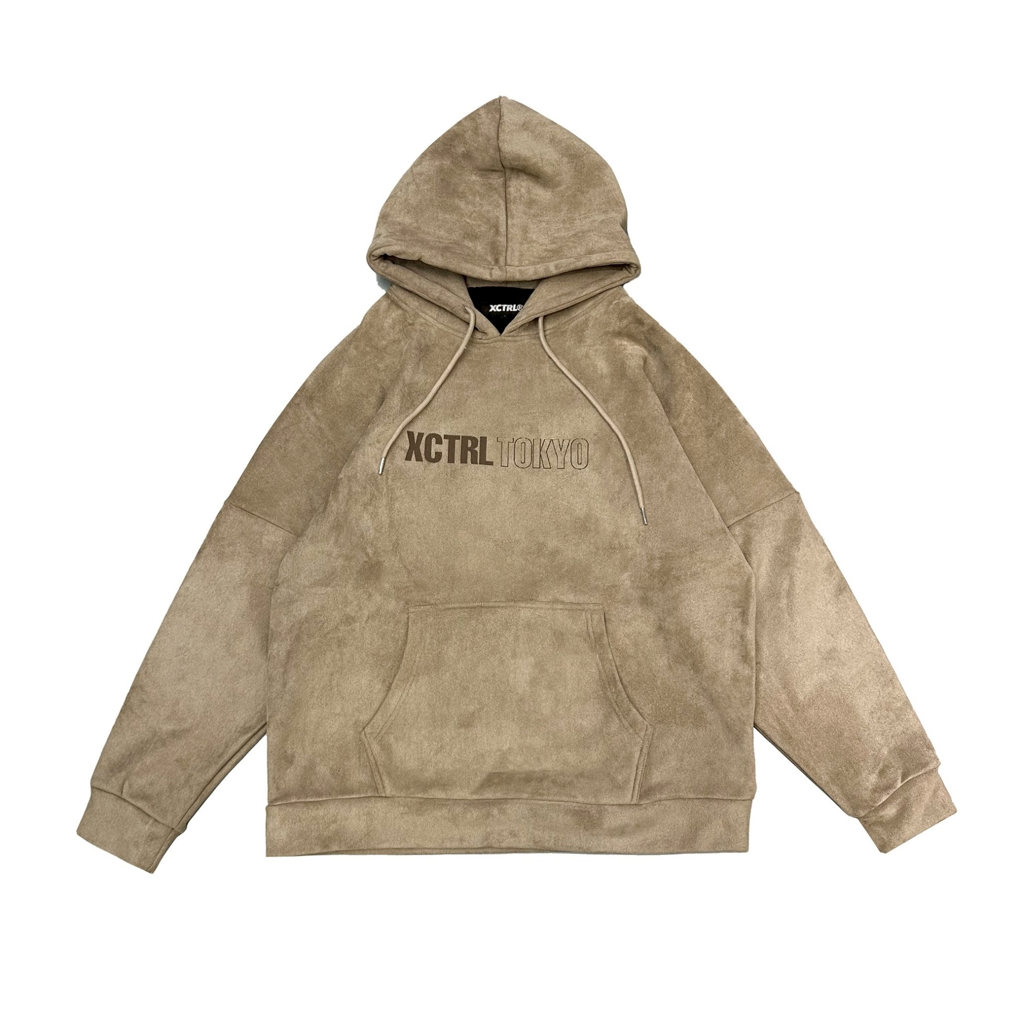 XCTRL 暴走東京皮絨寬版帽T-淺褐