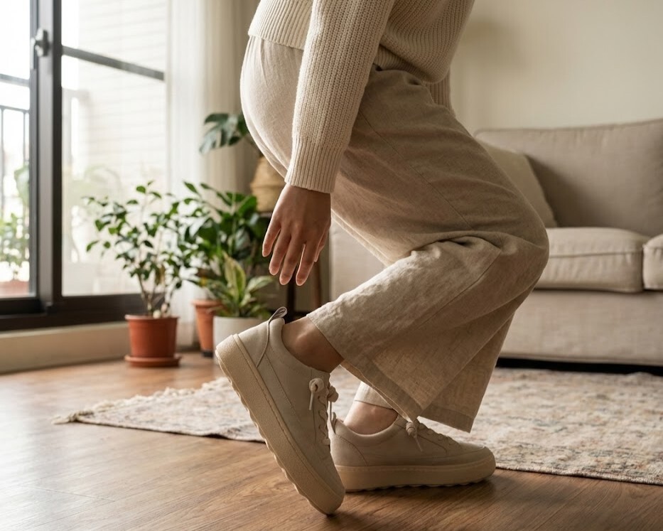 Sanly Joy防潑水休閒鞋-萌萌包鞋 米色,女生穿著表示寬腳板穿了也很舒適,這款寬楦頭 全牛皮打造。